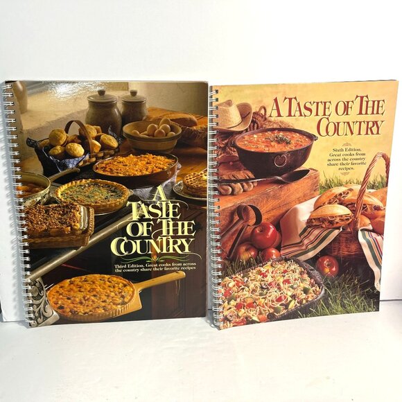 A Taste Of The Country Spiral Bound Cookbooks 1990s Set Of 2 - Picture 1 of 9